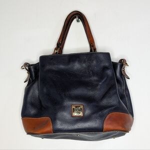 Dooney & Bourke Brenna Blue Brown Leather Handbag